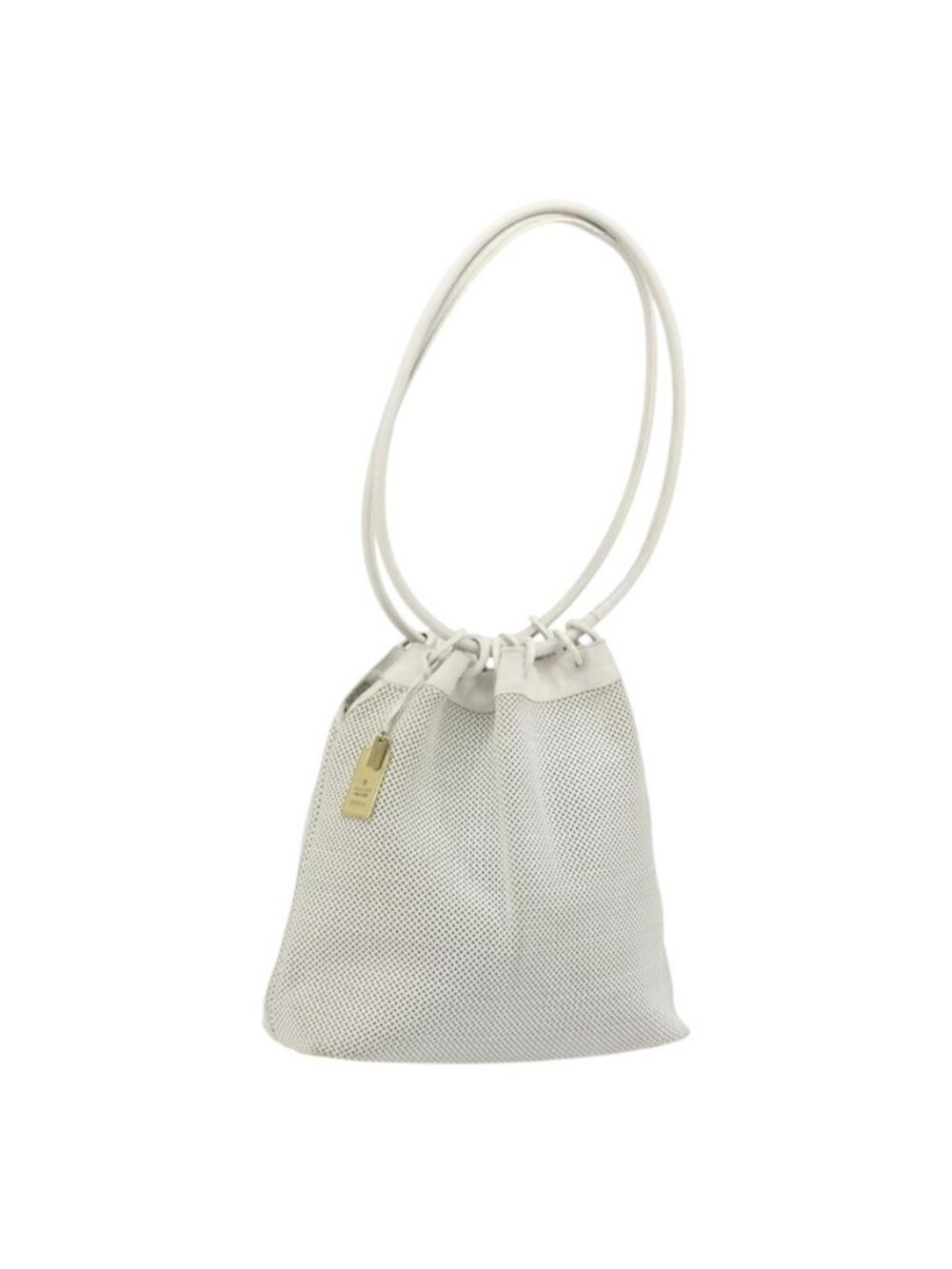 Authentic GUCCI Micro GG Canvas Shoulder Bag Leather White 90644